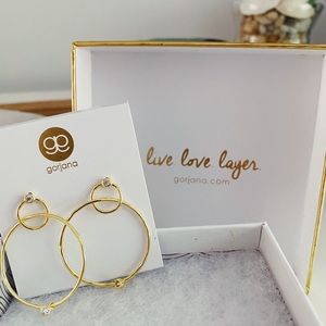 NWT Gorjana Gold and Diamond Hoop Earrings